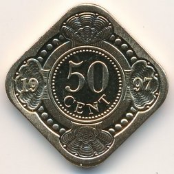 Антильские острова 50 центов 1997 год