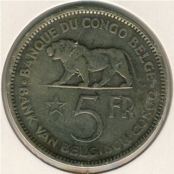 Бельгийское Конго 5 франков 1936 год