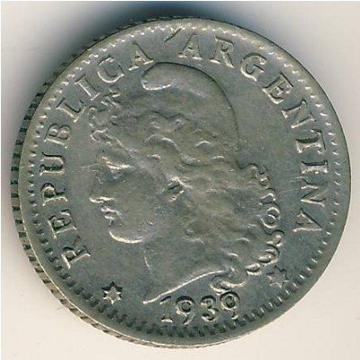 Аргентина 5 сентаво 1939 год