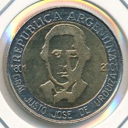 Аргентина 1 песо 2001 год - 200 лет со дня рождения Хусто Хосе де Уркиза