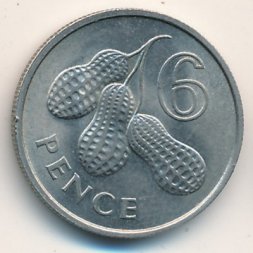 Гамбия 6 пенсов 1966 год
