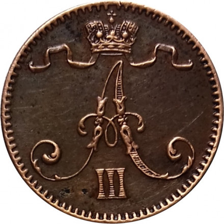 Финляндия 1 пенни 1894 год - Александр III - UNC