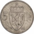 Норвегия 5 крон 1964 год - Король Улаф V