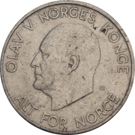 Норвегия 5 крон 1964 год - Король Улаф V