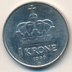Норвегия 1 крона 1996 год