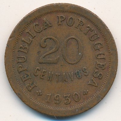 Кабо-Верде 20 сентаво 1930 год