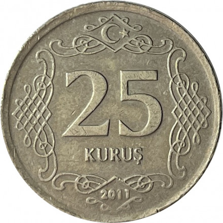 Турция 25 куруш 2011 год - Мустафа Кемаль Ататюрк