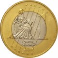 Словения 1 евро 2003 год. Пробный образец. Лапчатка блестящая