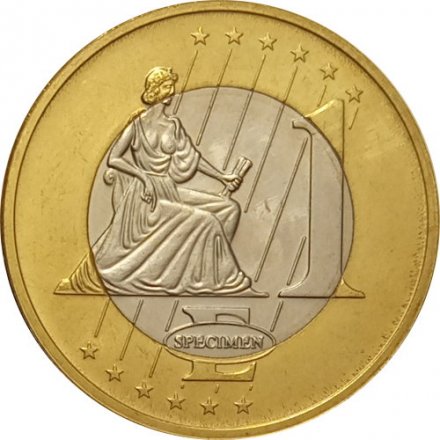 Словения 1 евро 2003 год. Пробный образец. Лапчатка блестящая