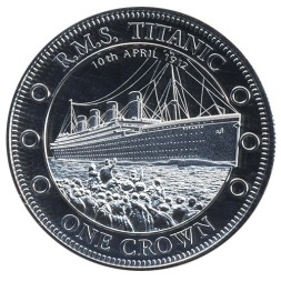 Тристан-да-Кунья 1 крона 2012 год - Лайнер «Титаник» (отбытие)