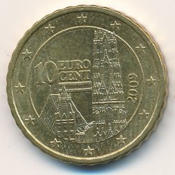 Австрия 10 евроцентов 2009 год
