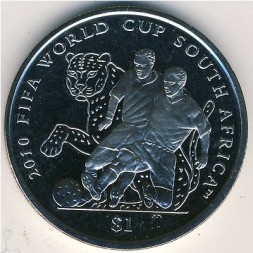 Виргинские острова 1 доллар 2009 год - ЧМ по футболу в ЮАР