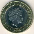 Остров Мэн 2 фунта 2000 год - Крест Торвальда