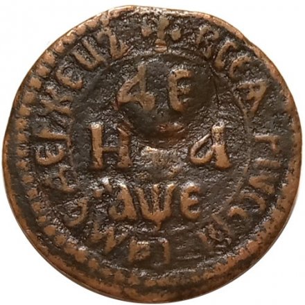 Денга 1705 год Пётр I (1699 - 1725) - XF+
