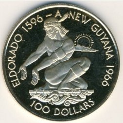 Гайана 100 долларов 1976 год
