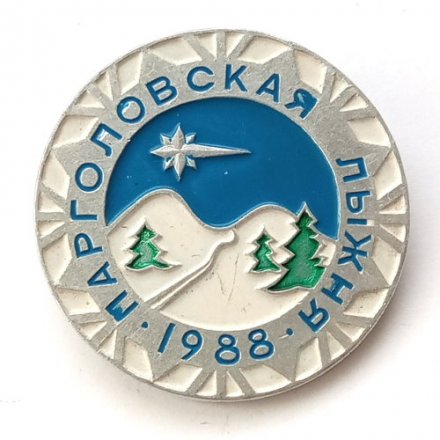 Значок Парголовская лыжня 1988 г.