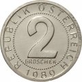 Австрия 2 гроша 1989 год UNC