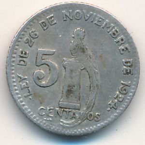 Гватемала 5 сентаво 1925 год