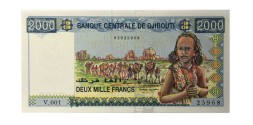 Джибути 2000 франков 2008 год - UNC
