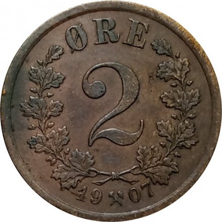 Норвегия 2 эре 1907 год