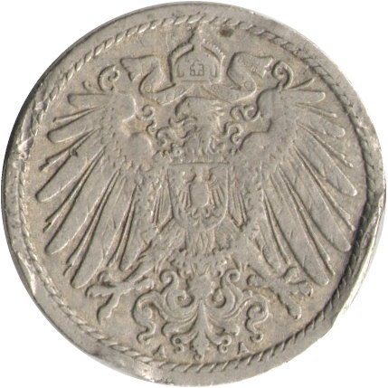 Германия 5 пфеннигов 1892 год (A) - F