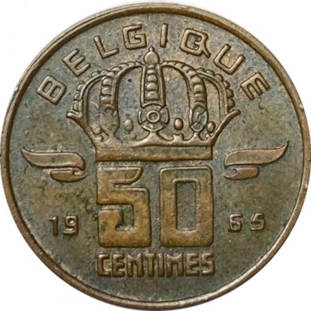 Бельгия 50 сантимов 1965 год BELGIQUE
