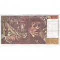 Франция 100 франков 1990 год - след от степлера - VF