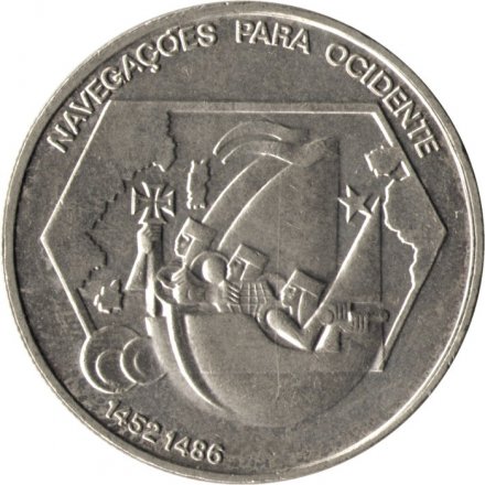 Португалия 200 эскудо 1991 год - Продвижение (навигация) на запад (медь-никель)