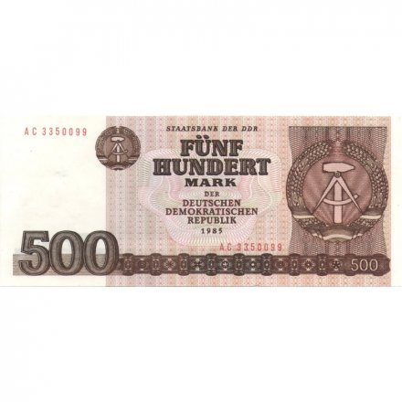 ГДР 500 марок 1985 год -  UNC