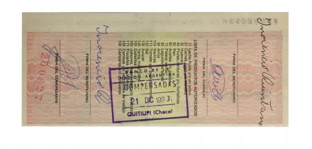 Чек Аргентина 2500 аустралей 1989 год - Emergency Note - AU
