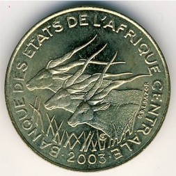 Монета Центральная Африка 10 франков 2003 год - Западная канна (антилопы)