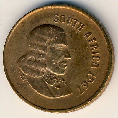 ЮАР 1 цент 1967 год (SOUTH AFRICA)