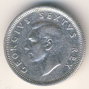 ЮАР 6 пенсов 1950 год