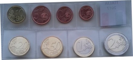 Набор из 8 евромонет Италия 2017 год