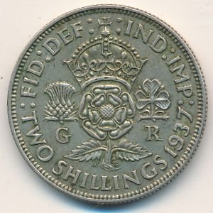 Великобритания 2 шиллинга (1 флорин) 1937 год
