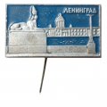 Значок-иголка Ленинград. Университетская набережная. Сфинкс (голубой фон)