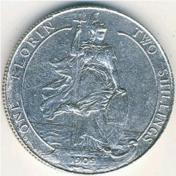 Великобритания 2 шиллинга (1 флорин) 1909 год