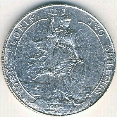 Великобритания 2 шиллинга (1 флорин) 1909 год