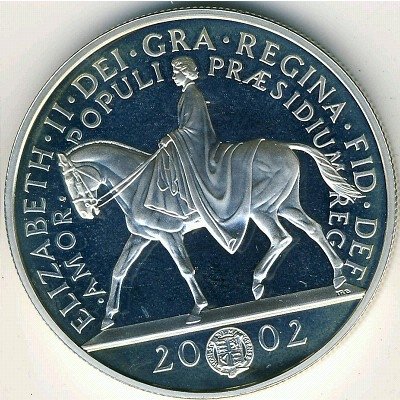 Великобритания 5 фунтов 2002 год - Королевский золотой юбилей (серебро)