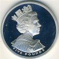 Великобритания 5 фунтов 2002 год - Королевский золотой юбилей (серебро)
