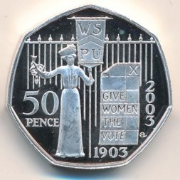 Великобритания 50 пенсов 2003 год Женский союз (Пьедфорт)
