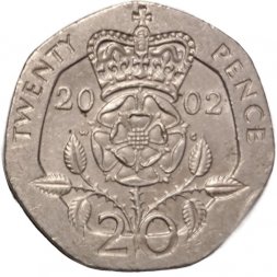 Великобритания 20 пенсов 2002 год