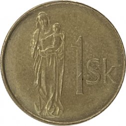 Словакия 1 крона 2002 год - Мадонна с младенцем