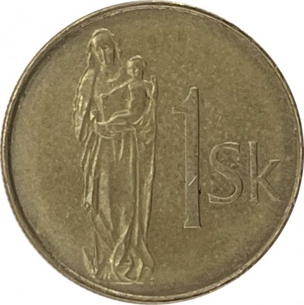 Словакия 1 крона 2002 год - Мадонна с младенцем
