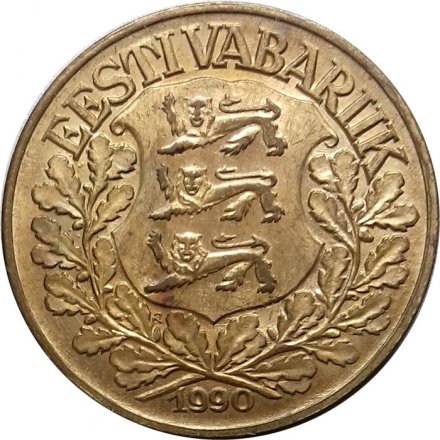 Жетон Эстония 1 крона 1990 год - Корабль - Монета Проба