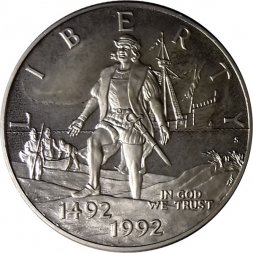 США 1/2 доллара 1992 год - 500 лет путешествию Колумба (S)