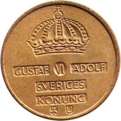 Швеция 1 эре 1971 год - Король Густав VI Адольф