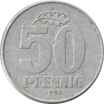 ГДР 50 пфеннигов 1958 год