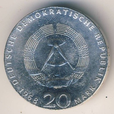 ГДР 20 марок 1968 год