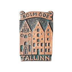 Значок Эстония. Таллин (Tallinn). Kolm Ode. Три сестры. Архитектурный ансамбль